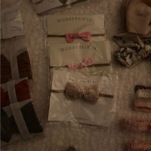 Pink and Beige Bow Headbands